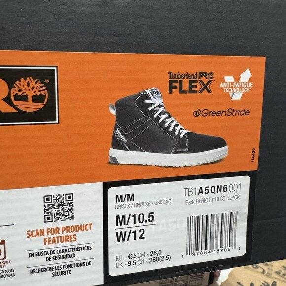 Timberland Pro Mens Berkley Work Sneaker Black Size 10.5 M - Picture 6 of 7